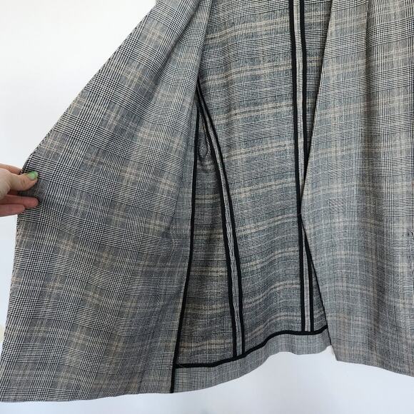 Babaton Aritzia Power Blazer 3/4 Plaid Grey Open Jacket Sz 6 Office Preppy - Picture 5 of 9